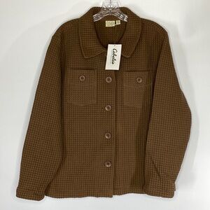 Cabela's Brown Waffle Button Up Shirt Jacket Size XL NWT